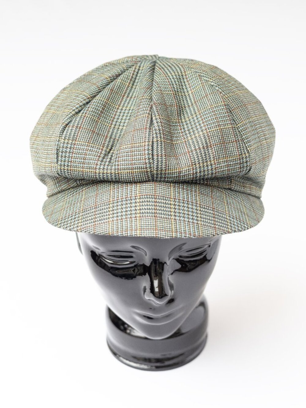 Taylor 8 Panel Plaid Wool Newsboy Cap